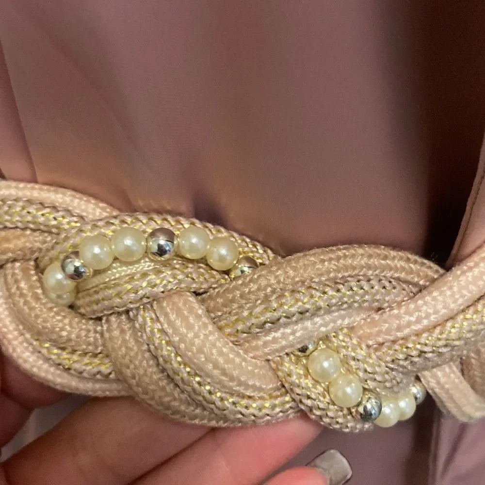 House of CB pink satin belted coat, XS - Picture 10 of 12